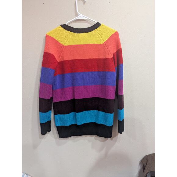 Rainbow striped long sleeve knit sweater by For the Republic size Small - Picture 5 of 9